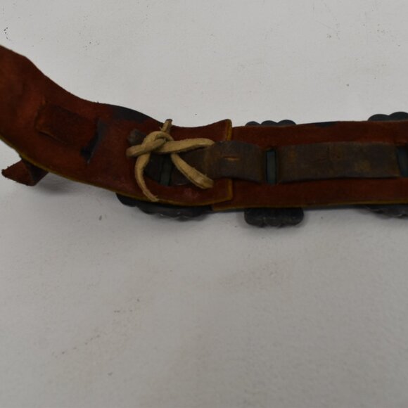 VINTAGE NAVAJO OLD PAWN 1ST PHASE COIN SILVER NAT TURQUOISE CONCHO BELT 1930-50 - Picture 5 of 15